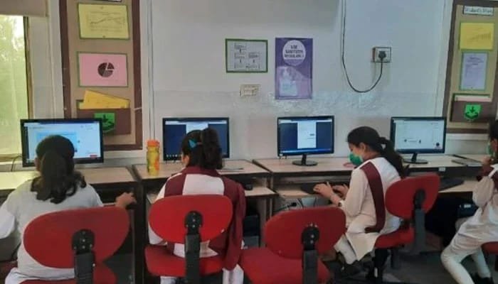 Computer lab setup at Pakistan Educational School System Jand